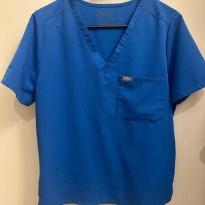 Figs V-Neck Top in Royal Blue